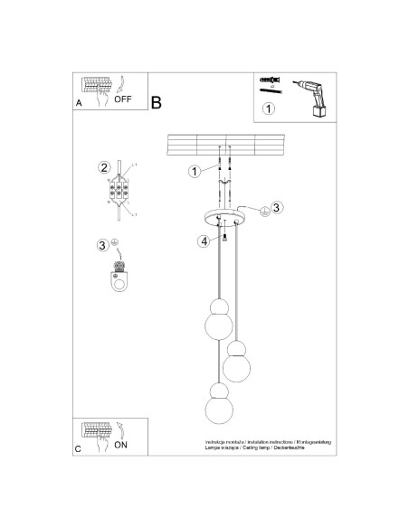 Lampa wisząca PEKKA 3P biała/naturalne drewno
