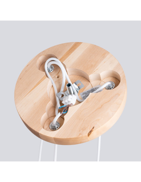 Lampa wisząca PEKKA 3P biała/naturalne drewno