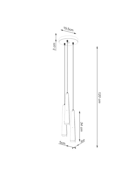 Lampa wisząca PRYSM 3P biała