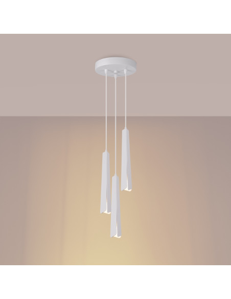 Lampa wisząca PRYSM 3P biała