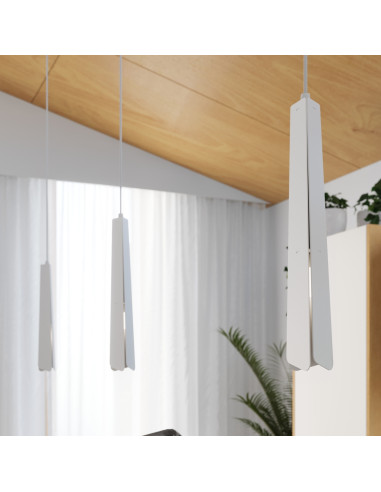 Lampa wisząca PRYSM 3L biała