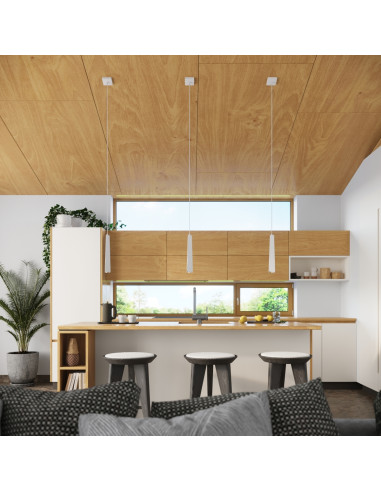 Lampa wisząca PRYSM 3L biała