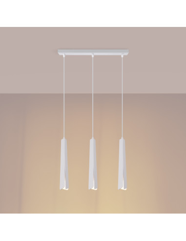 Lampa wisząca PRYSM 3L biała