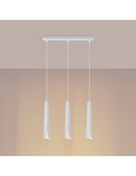 Lampa wisząca PRYSM 3L biała