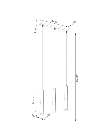 Lampa wisząca PRYSM 3L czarna