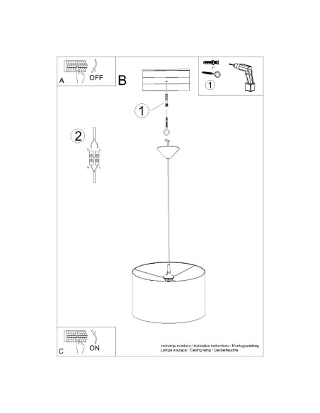 Lampa wisząca NOVA 40 czarna
