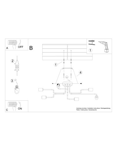 Żyrandol VECTOR 6 czarny