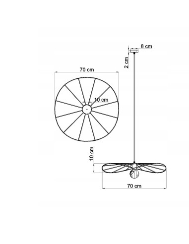 Lampa wisząca ESKOLA 70 czarna