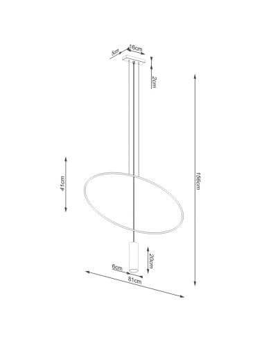 Lampa wisząca HOLAR 1 czarna