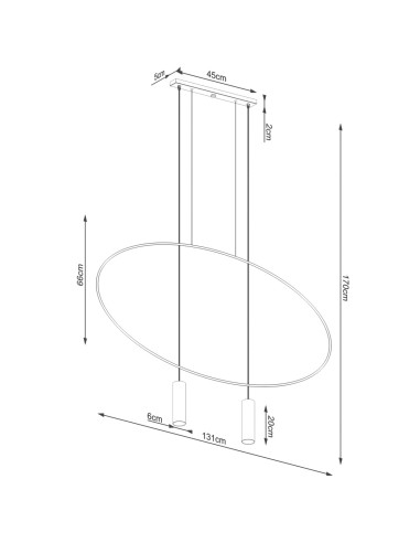 Lampa wisząca HOLAR 2 czarna