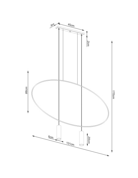 Lampa wisząca HOLAR 2 czarna