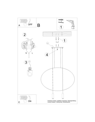 Lampa wisząca HOLAR 2 czarna