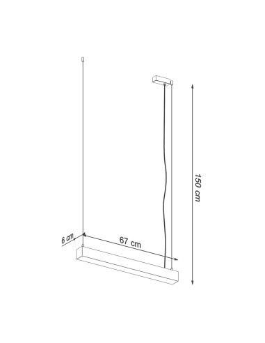 Lampa wisząca PINNE 67 czarna 3000K