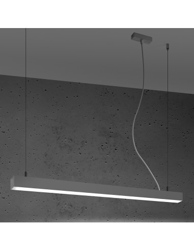 Lampa wisząca PINNE 90 szara 4000K