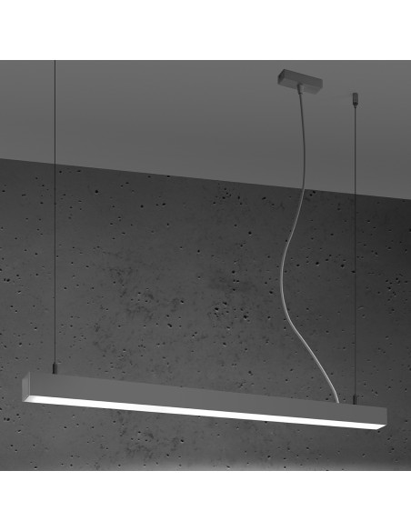 Lampa wisząca PINNE 90 szara 4000K