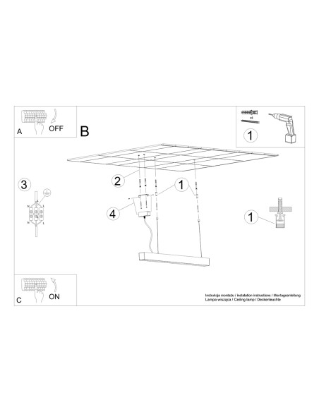 Lampa wisząca PINNE 117 biała 3000K