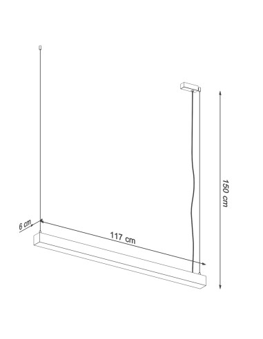 Lampa wisząca PINNE 117 czarna 3000K