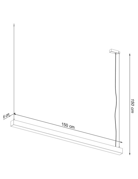 Lampa wisząca PINNE 150 czarna 3000K