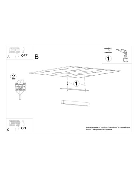 Plafon PINNE 150 czarny 3000K