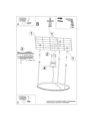 Żyrandol RIO 55 biały LED 3000K