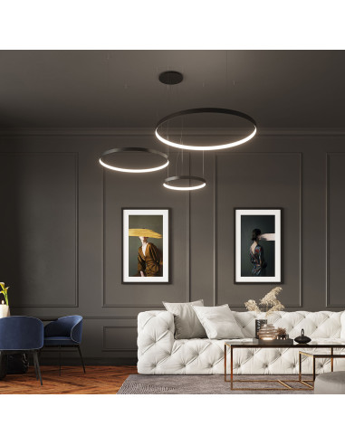 Żyrandol RIO 55 czarny LED 3000K