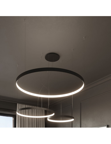 Żyrandol RIO 55 czarny LED 3000K