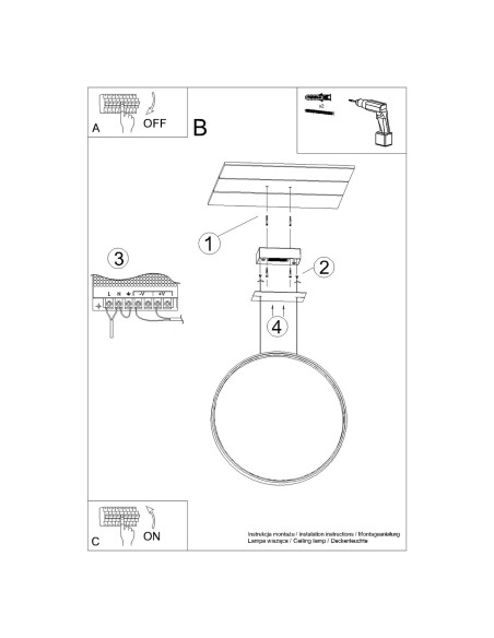 Lampa wisząca RIO 78 biały LED 4000K