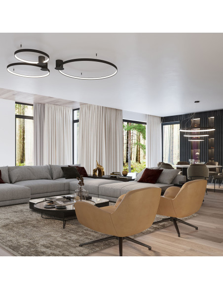 Plafon RIO 78 czarny LED 3000K