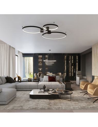 Plafon RIO 78 czarny LED 3000K