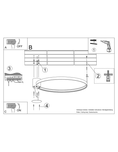 Plafon RIO 110 biały LED 3000K