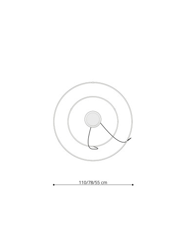 Żyrandol RIO 2 55/78 czarny LED 3000K