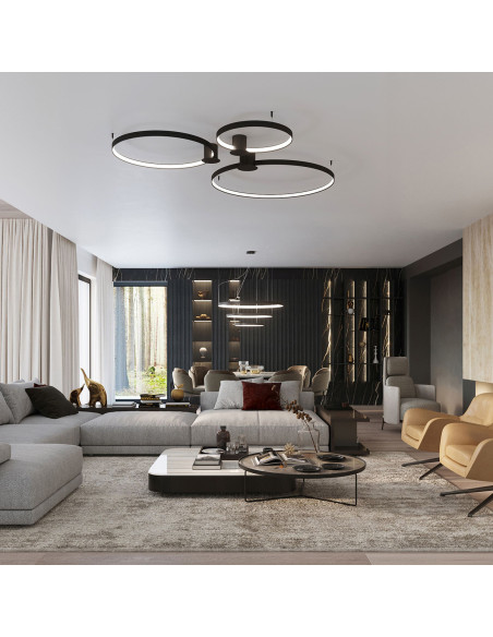 Żyrandol RIO 2 55/78 czarny LED 3000K