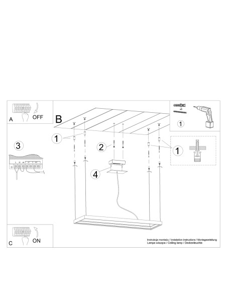 Żyrandol TUULA M biały LED 3000K