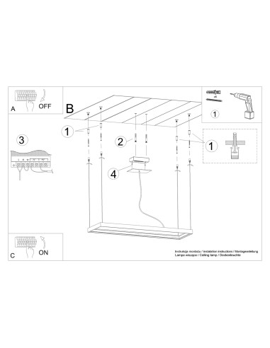 Żyrandol TUULA M czarny LED 4000K