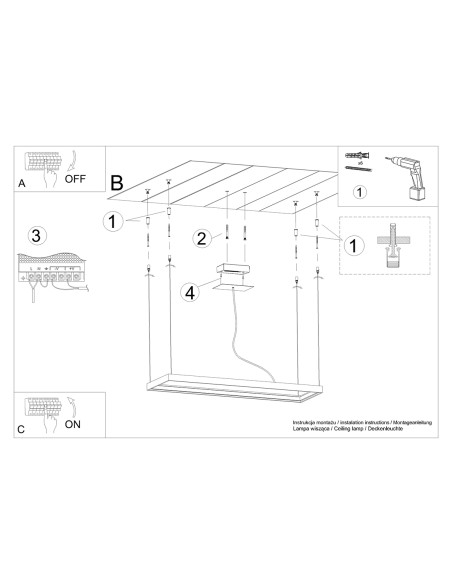 Żyrandol TUULA M czarny LED 4000K