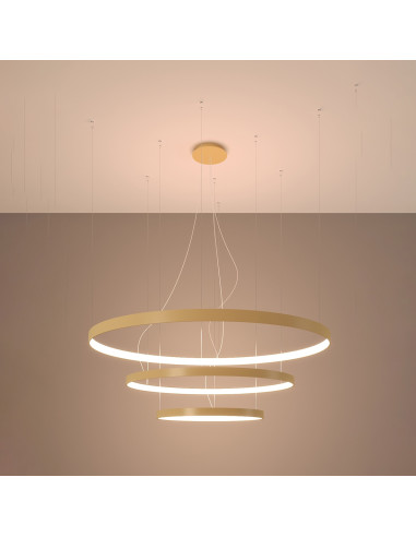 Żyrandol RIO 3 55/78/110 złoty LED 3000K