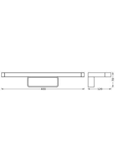 Kinkiet BATHROOM MIRROR ORBIS DISC BAR 400MM 7W 300LM CLICK-CCT 3000K..4000K IP44 