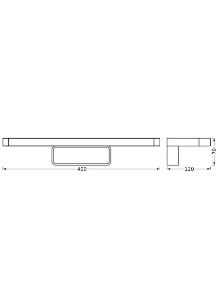 Kinkiet BATHROOM MIRROR ORBIS DISC BAR 400MM 7W 300LM CLICK-CCT 3000K..4000K IP44 