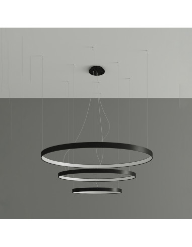 Żyrandol RIO 3 55/78/110 czarny LED 4000K