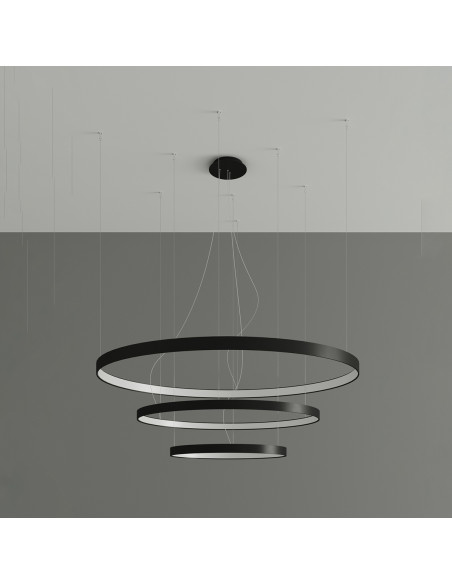 Żyrandol RIO 3 55/78/110 czarny LED 4000K