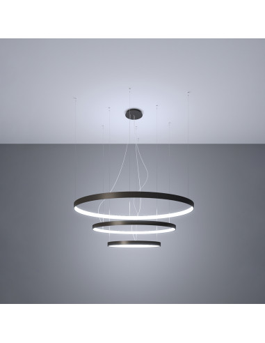 Żyrandol RIO 3 55/78/110 czarny LED 4000K