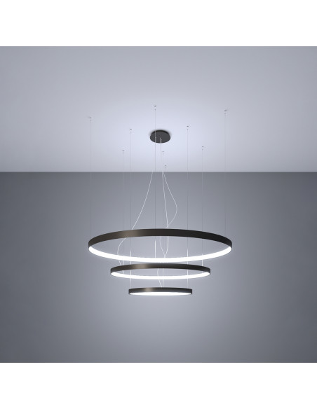 Żyrandol RIO 3 55/78/110 czarny LED 4000K