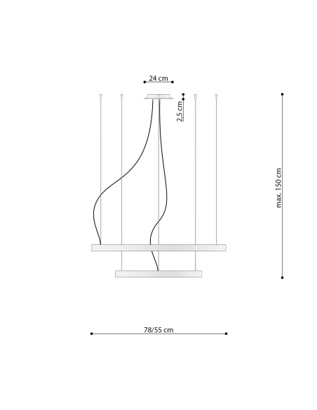 Żyrandol RIO 2 55/78 biały LED 4000K