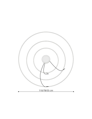 Żyrandol RIO 3 55/78/110 biały LED 3000K