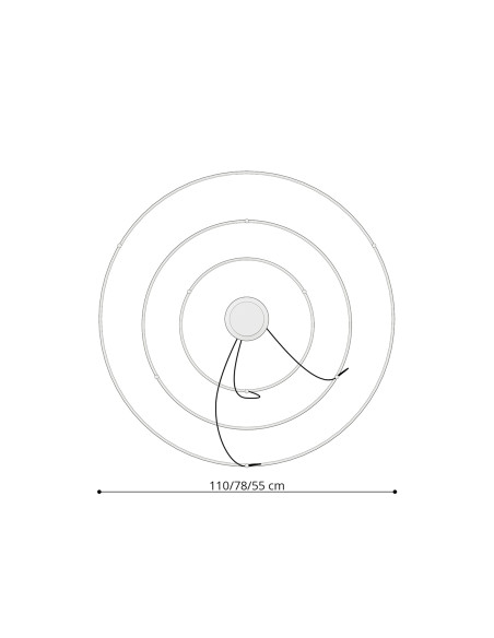 Żyrandol RIO 3 55/78/110 biały LED 3000K