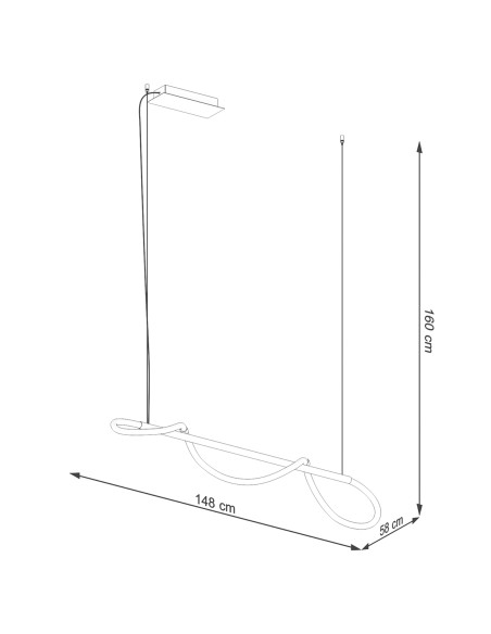 Lampa wisząca GALAKSE 148 czarna LED 2700-6500K
