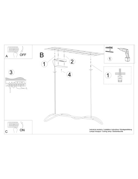 Lampa wisząca GALAKSE 148 czarna LED 2700-6500K