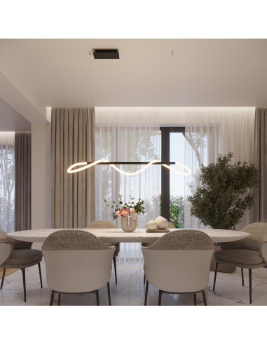 Lampa wisząca GALAKSE 148 czarna LED 2700-6500K