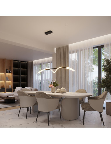 Lampa wisząca GALAKSE 148 czarna LED 2700-6500K