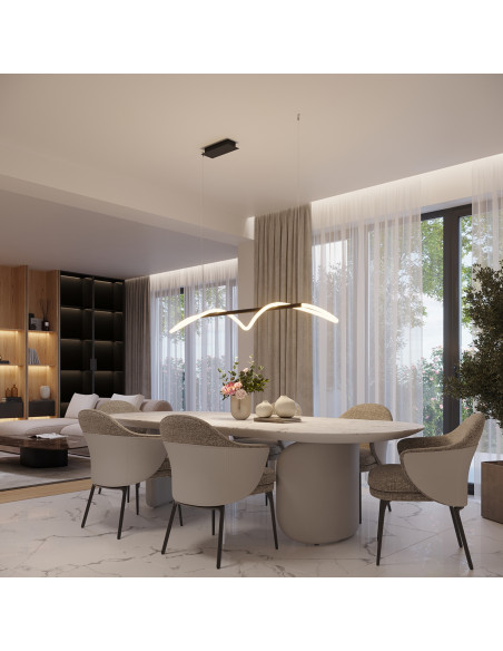 Lampa wisząca GALAKSE 148 czarna LED 2700-6500K
